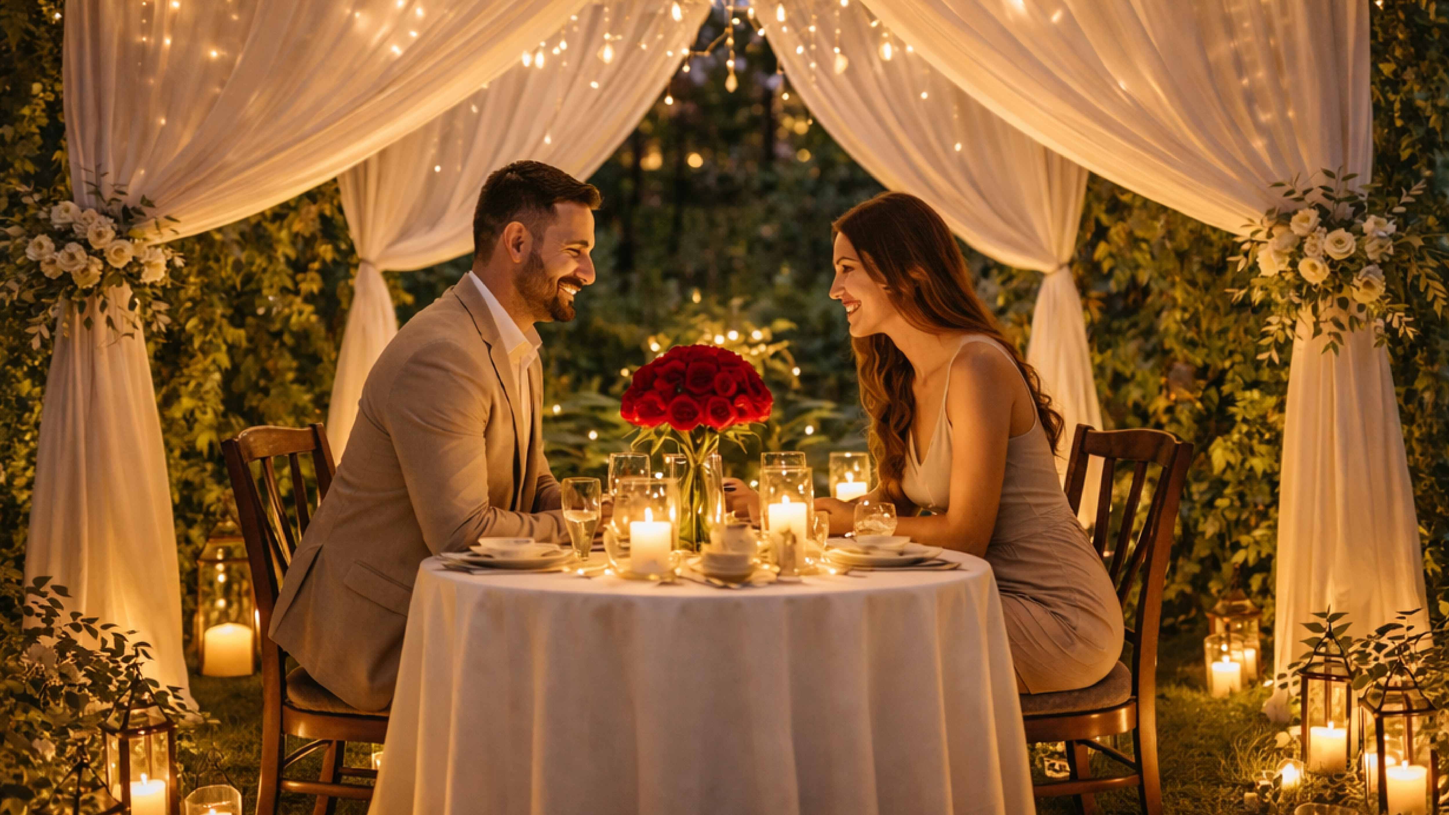 Valentine's night unfolds in the garden by the lagoon with a sunset 4-course set dinner, thoughtful cuisine and subtle romantic details designed for two.